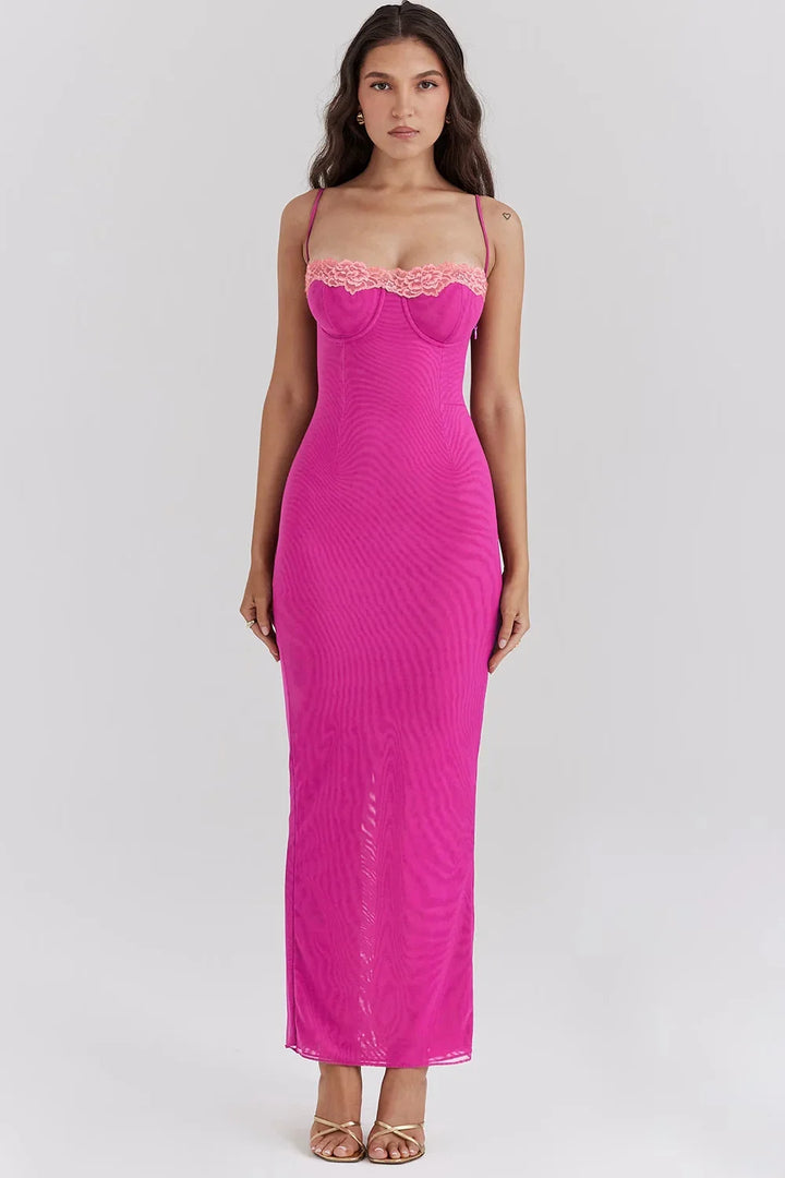 "Black fitted midi dress with lace top for women by Arlee, featuring a flattering design suitable for various occasions."