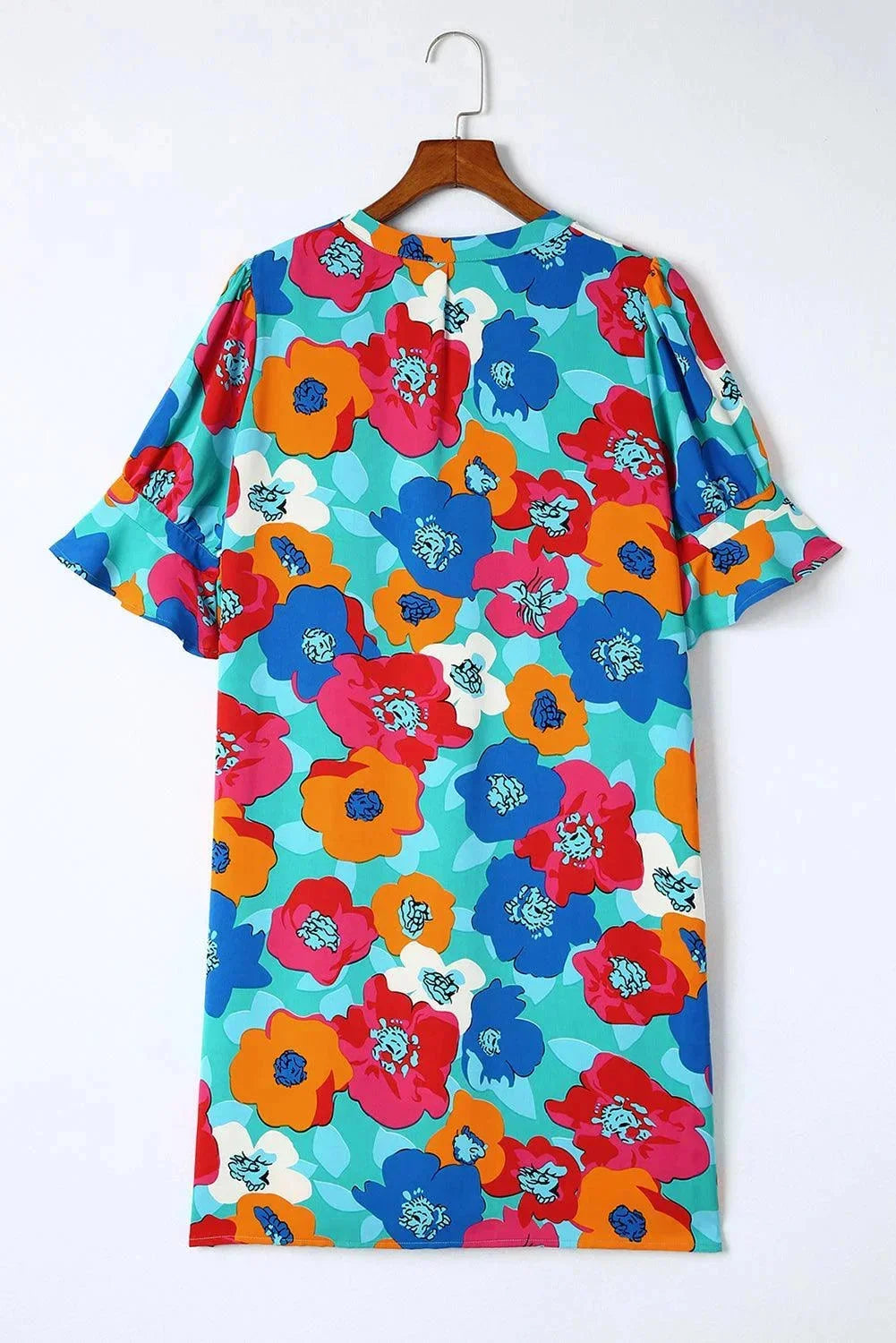 Ila light V-neck dress with breezy sleeves in soft cotton blend, perfect for summer outings and casual gatherings.