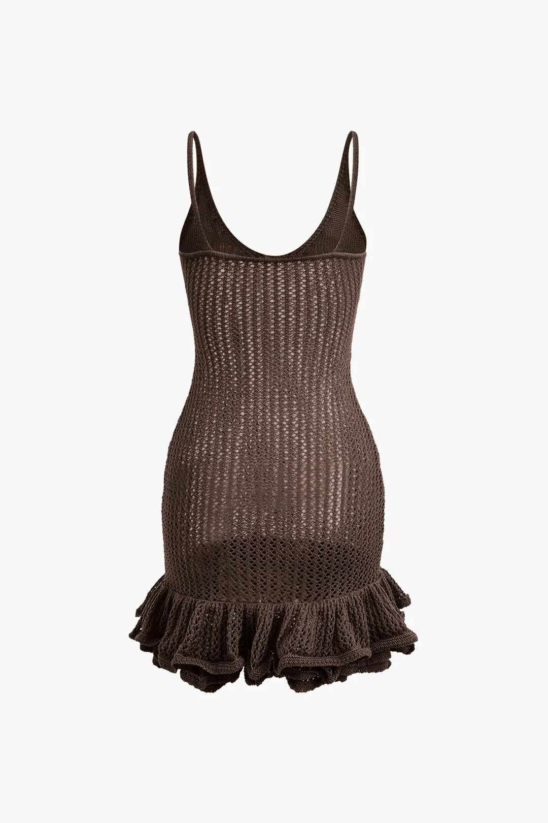 Sleeveless knit mini dress with ruffles in a soft and comfortable material, perfect for a stylish and feminine look.