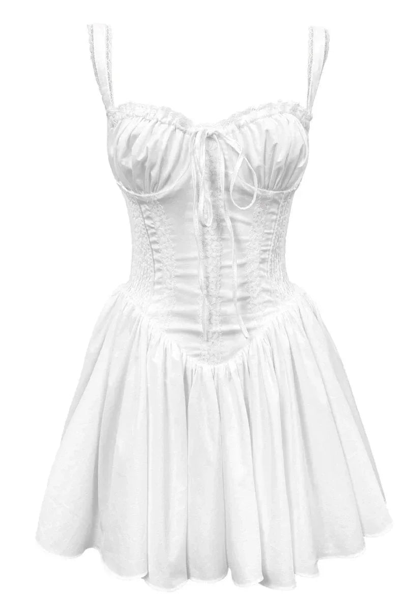 "Munira short dress for women with stylish ruffled straps, ideal for casual events, made of lightweight and breathable…