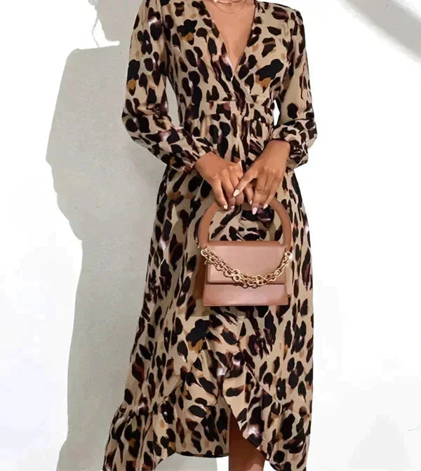 Women's flowing wrap dress with slit, featuring a stylish design in a soft, breathable fabric inspired by the Phoenix.