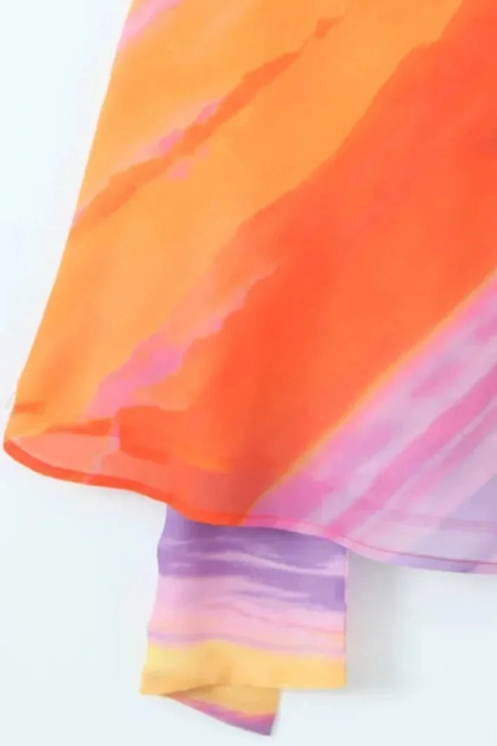 Multicolored swirl print halter dress for women, airy and comfortable fabric, perfect for a summer day out.